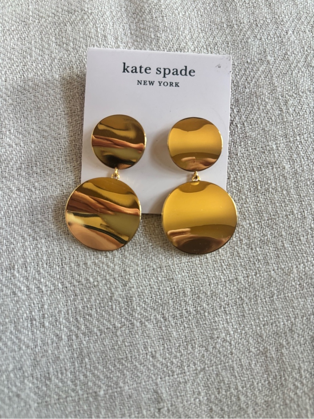 Kate Spade New York Gold-Tone Stacked Disc Earrings NWT